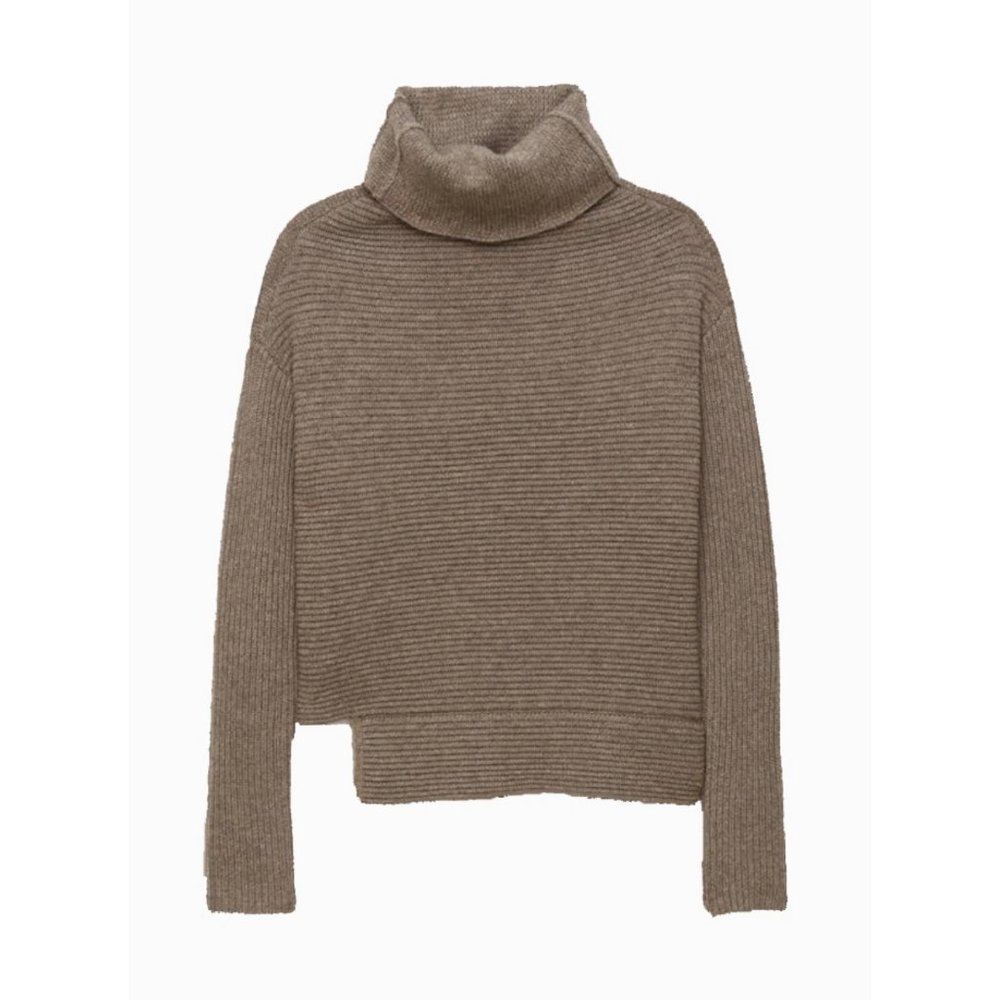 Aritzia Mika Cashmere & Wool Funnel Cowl Turtleneck Sweater Boxy Oversized Cozy - Picture 3 of 15